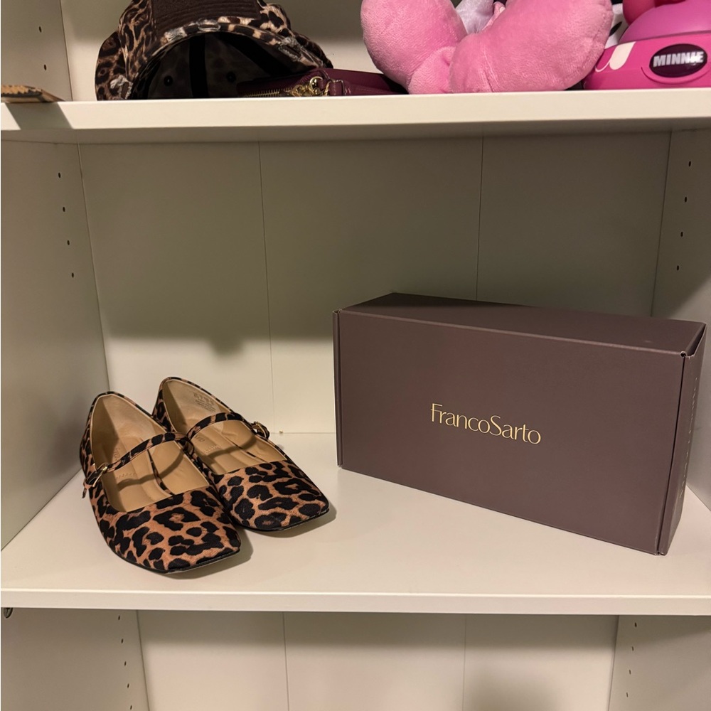 Franco Sarto Brown Leopard Print Loafers